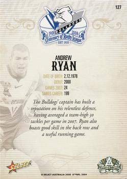 2008 NRL Centenary #127 Andrew Ryan Back